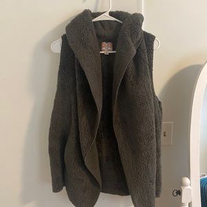 Hooded fleece vest
